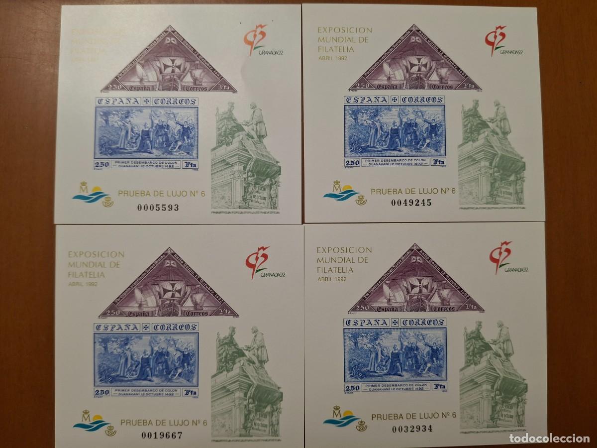 Sellos: SUPER Oferta 4 Pruebas de lujo N&ordm; 25 a&ntilde;o 1992 valor de catalogo 78&euro;