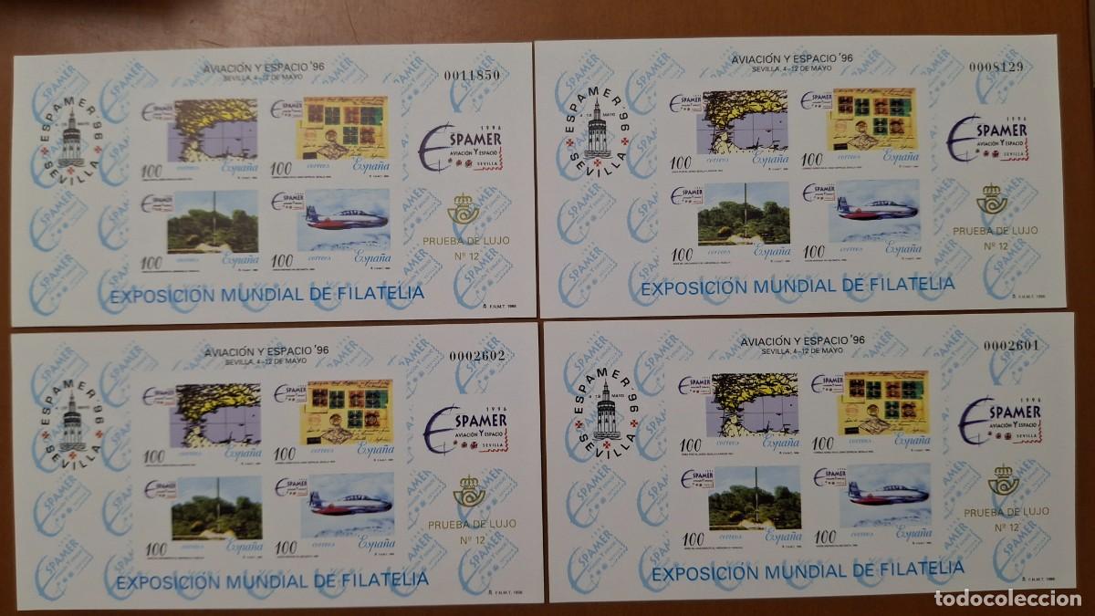 Sellos: SUPER Oferta 4 Pruebas de lujo N&ordm; 59 a&ntilde;o 1996 valor de catalogo 60&euro;