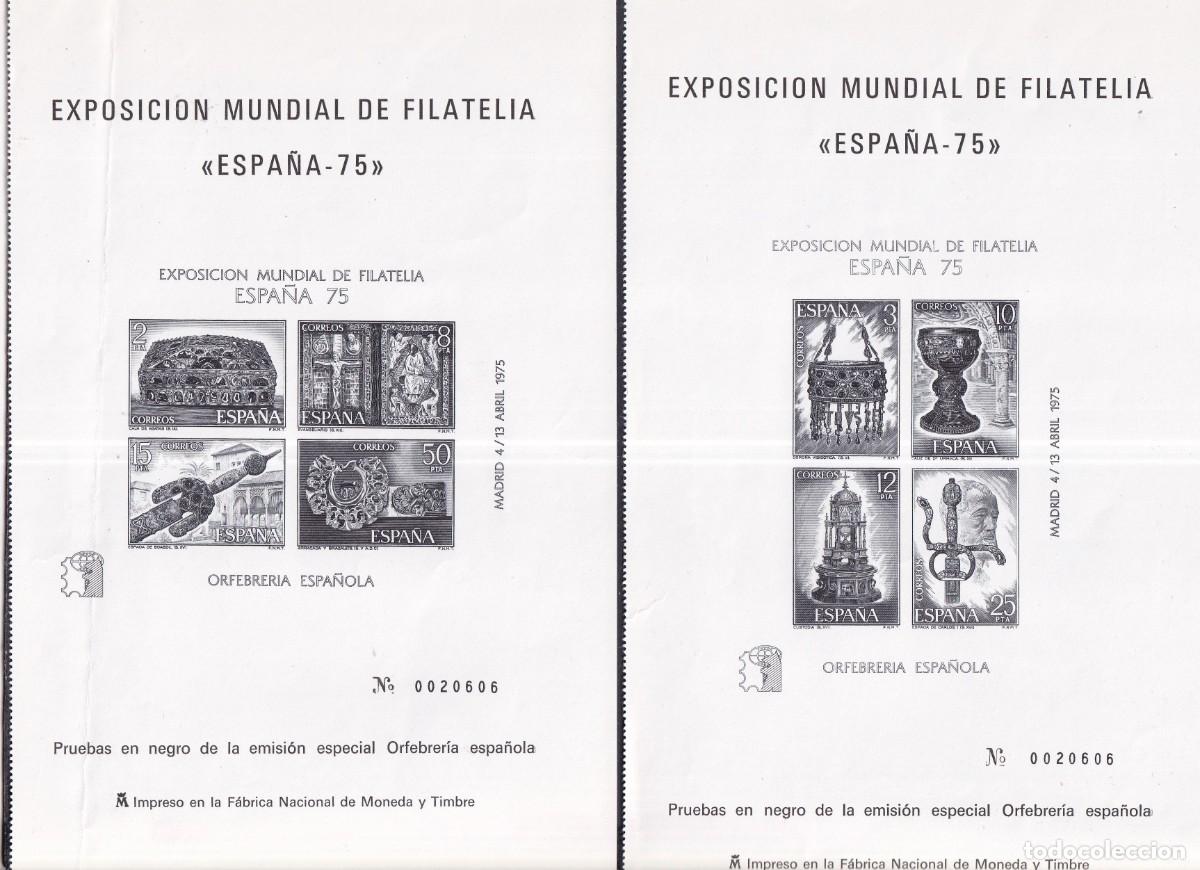 Sellos: SUPER Oferta Pruebas de lujo N&ordm; 1 y 2 a&ntilde;o 1975 diferente numeracion valor de catalogo 36&euro;