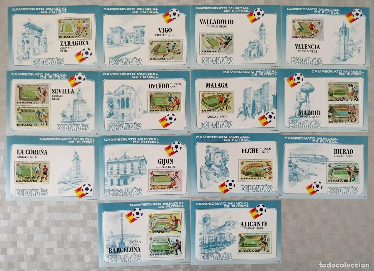 Sellos: 14 HOJITAS RECUERDO MUNDIAL DE FUTBOL ESPA&Ntilde;A - 82