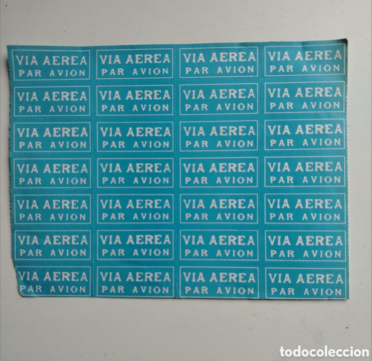 Sellos: Pliego de 28 sellos correo a&eacute;reo antiguos