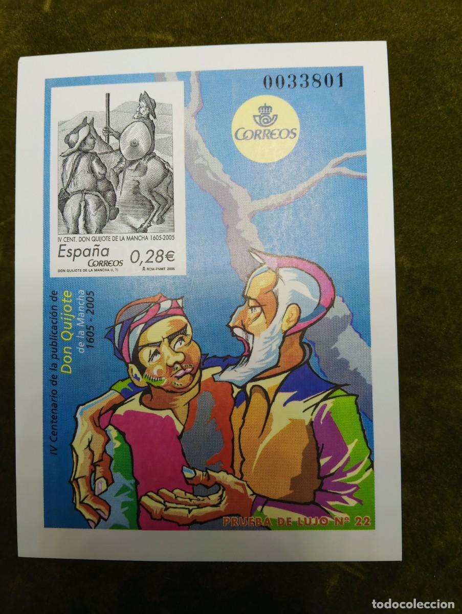 Sellos: CORREOS ESPA&Ntilde;A 2005 - PRUEBA DE LUJO IV CENTENARIO PUBLICACION DE EL QUIJOTE - N&ordm; 22