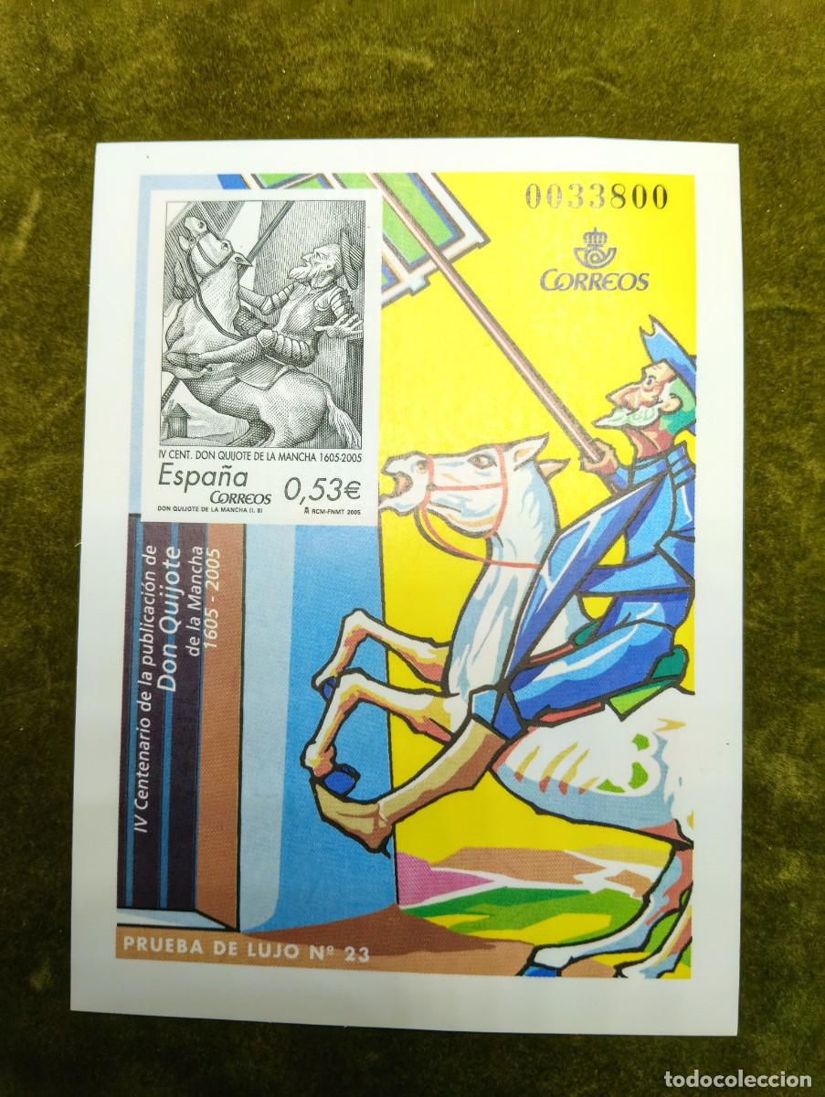 Sellos: CORREOS ESPA&Ntilde;A 2005 - PRUEBA DE LUJO IV CENTENARIO PUBLICACION DE EL QUIJOTE - N&ordm; 23