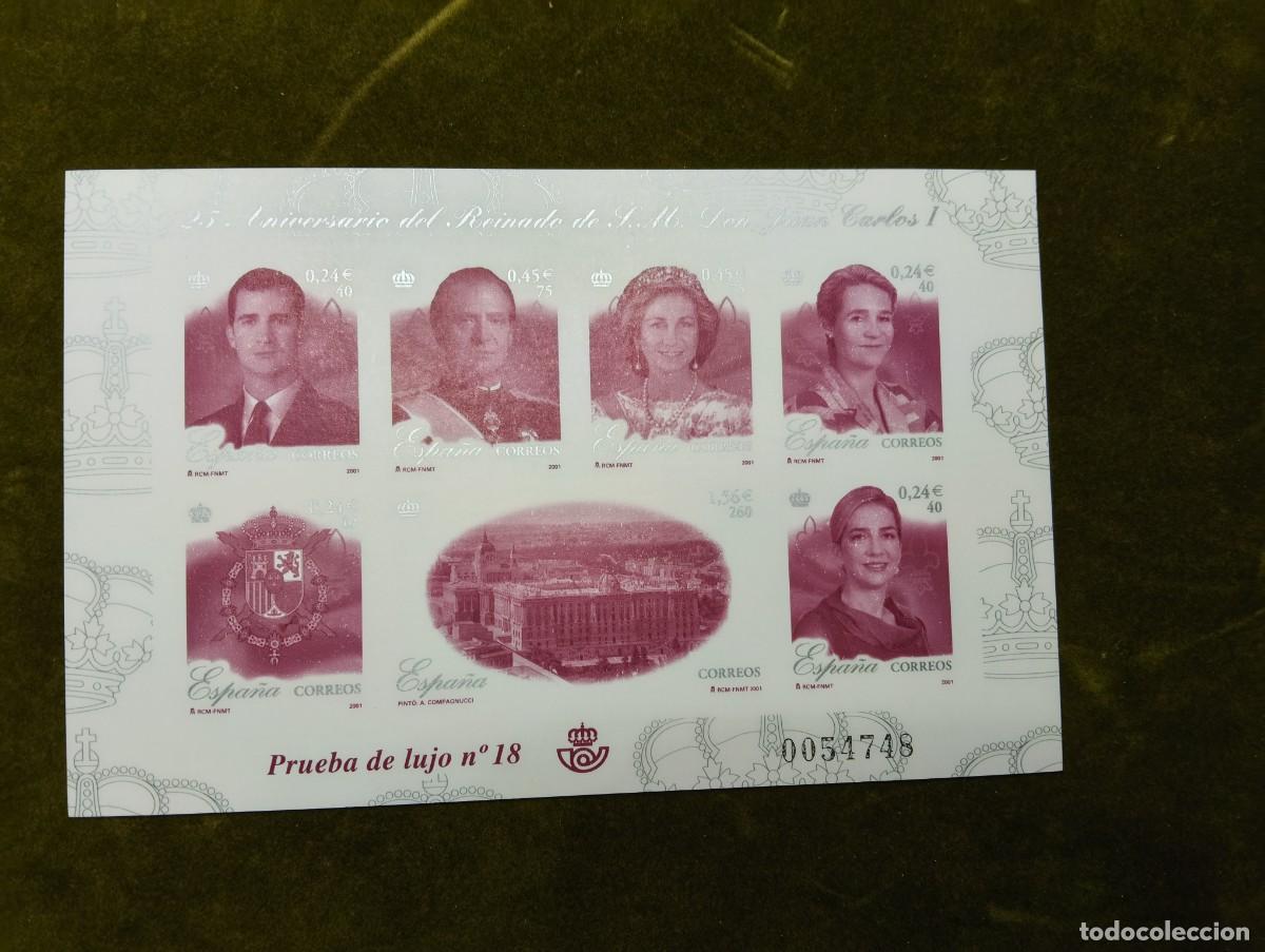 Sellos: CORREOS ESPA&Ntilde;A - PRUEBA DE LUJO 25 ANIVERSARIO REINADO JUAN CARLOS I - N&ordm; 18