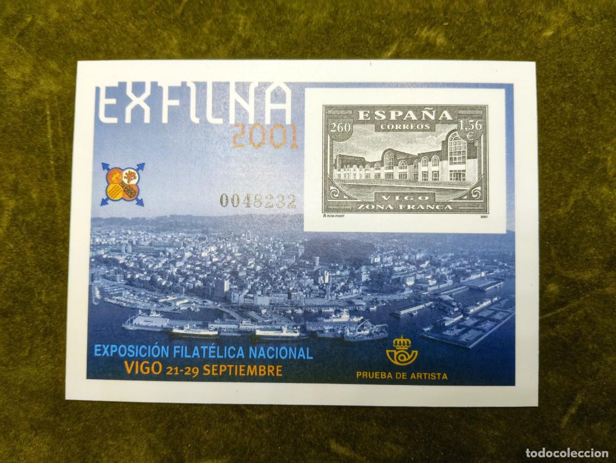 Sellos: CORREOS ESPA&Ntilde;A - PRUEBA DE ARTISTA EXFILNA VIGO 2001