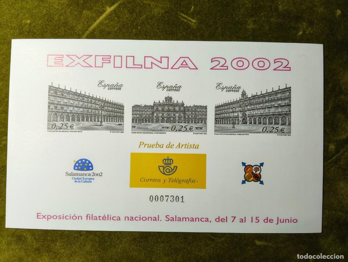 Sellos: CORREOS ESPA&Ntilde;A - PRUEBA DE ARTISTA EXFILNA SALAMANCA 2002