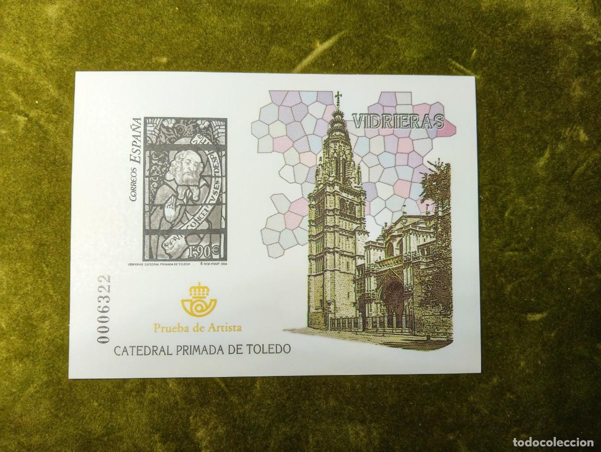 Sellos: CORREOS ESPA&Ntilde;A - PRUEBA DE ARTISTA VIDRIERAS CATEDRAL PRIMADA DE TOLEDO