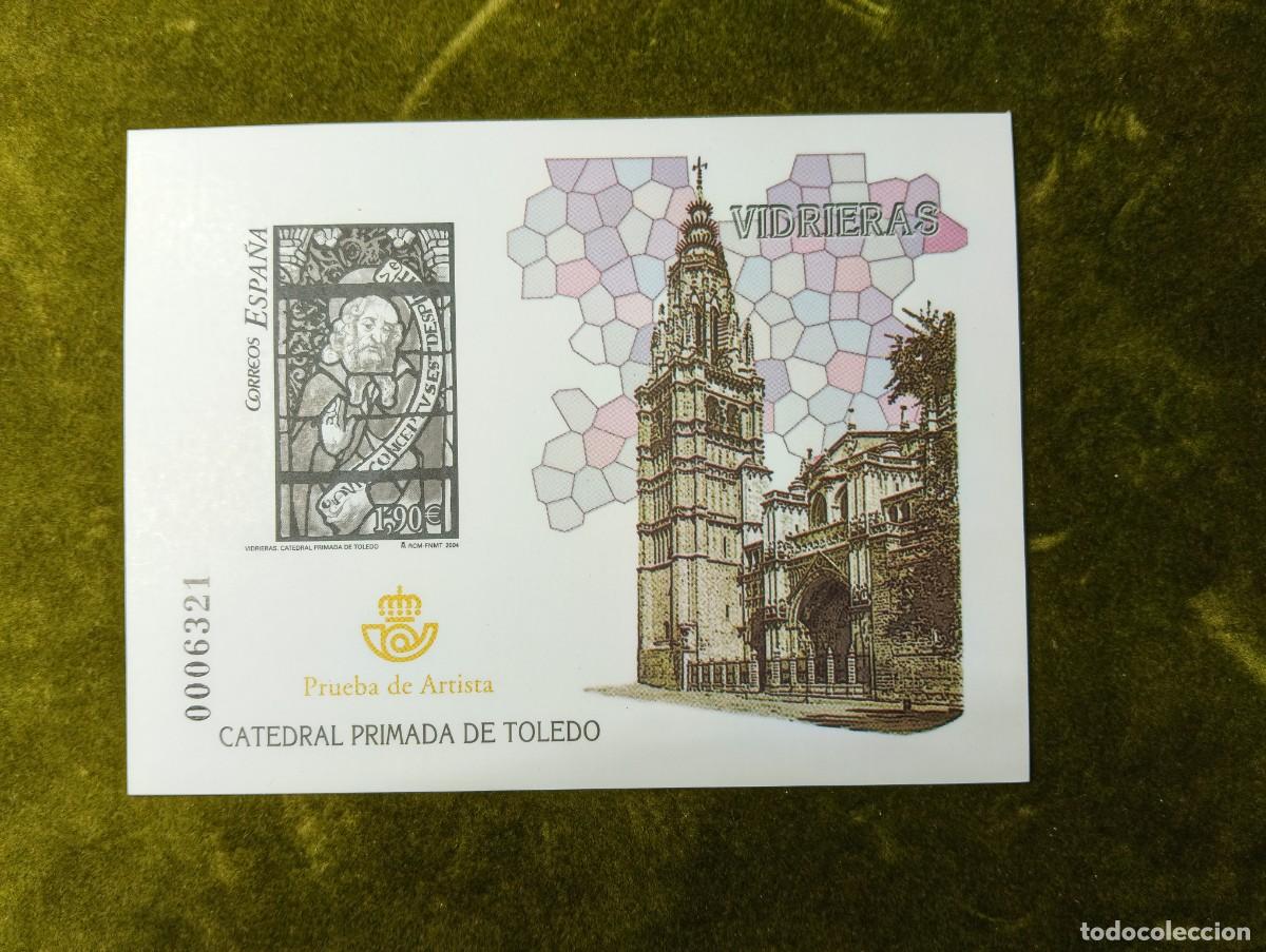 Sellos: CORREOS ESPA&Ntilde;A - PRUEBA DE ARTISTA VIDRIERAS CATEDRAL PRIMADA DE TOLEDO