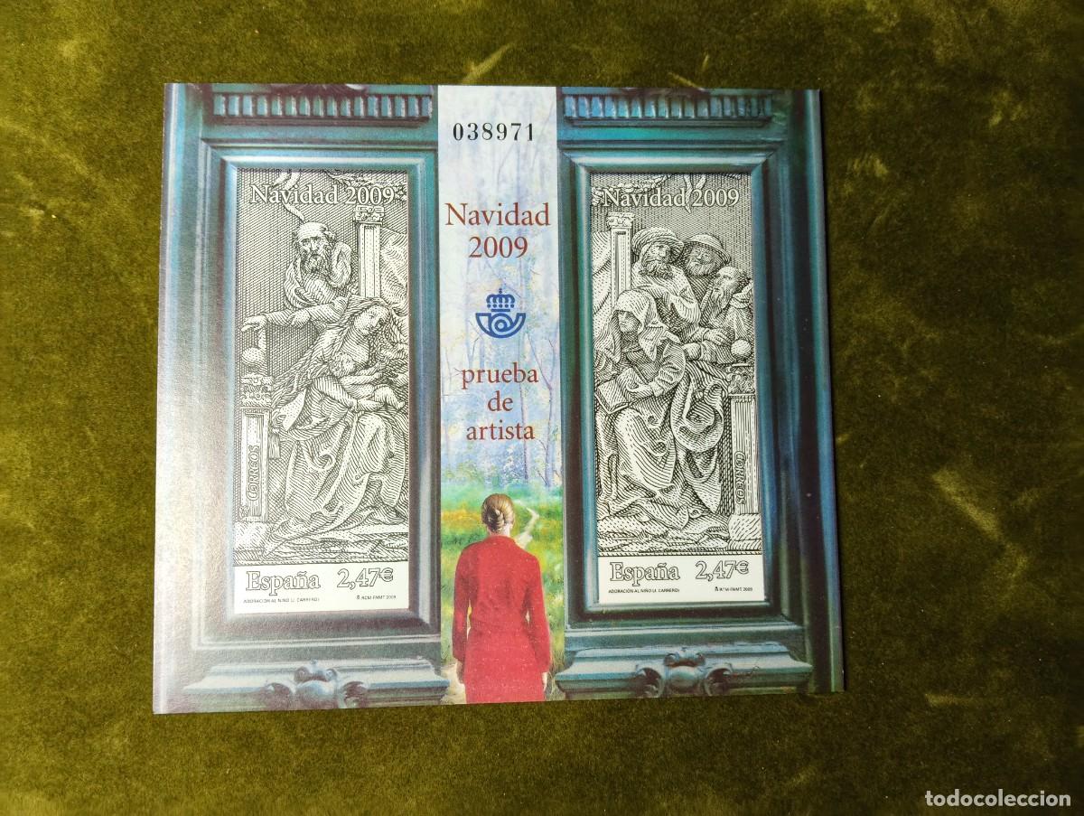 Sellos: CORREOS ESPA&Ntilde;A - PRUEBA DE ARTISTA NAVIDAD 2009