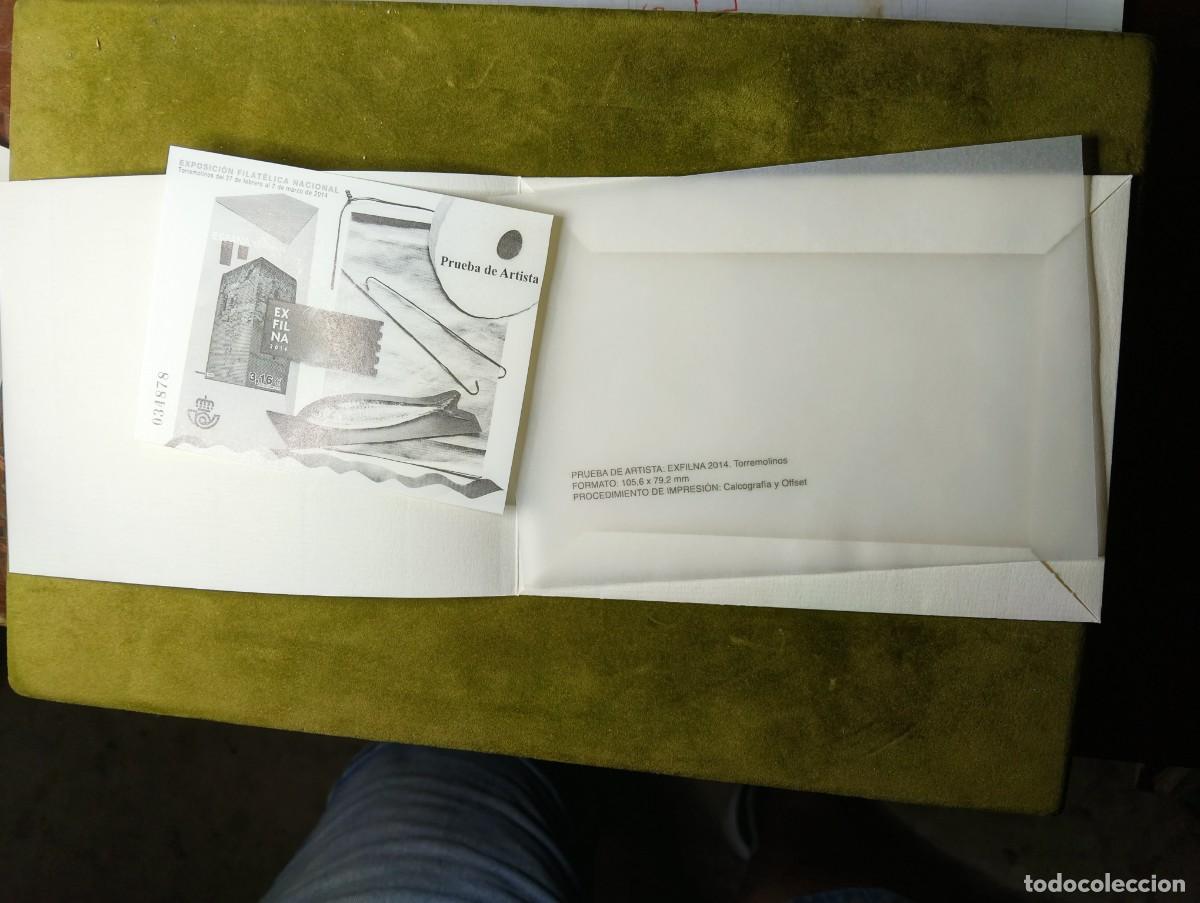 Sellos: CORREOS ESPA&Ntilde;A - PRUEBA DE ARTISTA EXFILNA 2014 - TORREMOLINOS - CON CARPETILLA