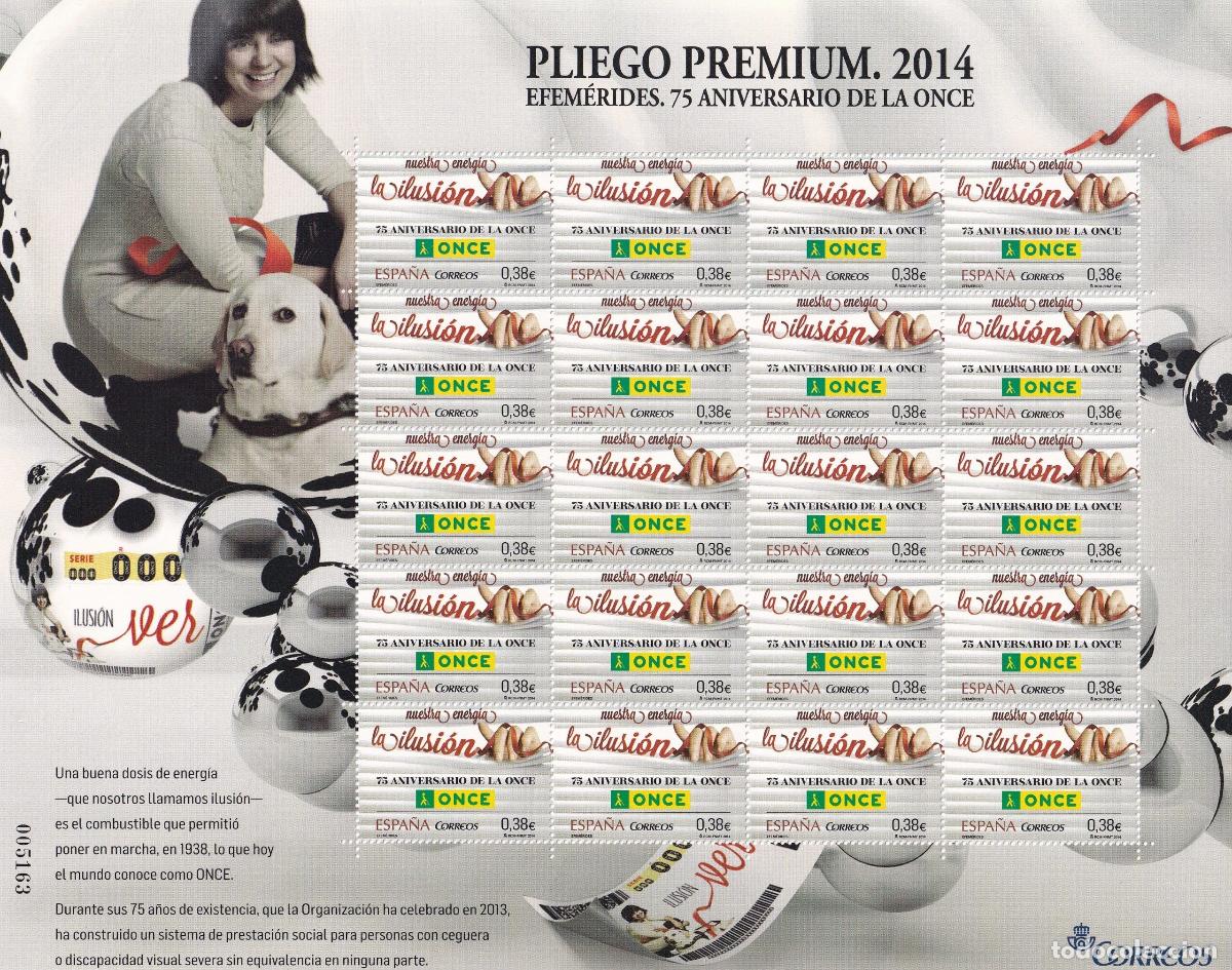 Sellos: CRS0958 SELLO ESPA&Ntilde;A Pliego PREMIUM n&ordm; 11. Aniv. de la ONCE. A&ntilde;o 2014.