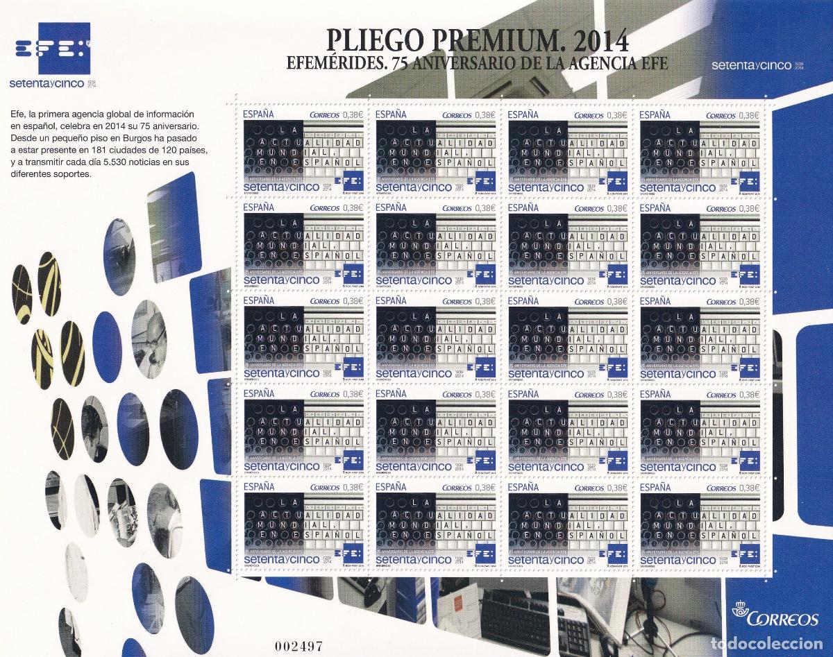 Sellos: CRS0959 SELLO ESPA&Ntilde;A Pliego PREMIUM n&ordm; 12. Agencia EFE. A&ntilde;o 2014