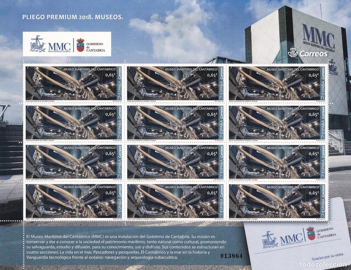 Sellos: CRS0997 Pliego PREMIUM n&ordm; 59. Museo mar&iacute;timo del Cant&aacute;brico. A&ntilde;o 2018.