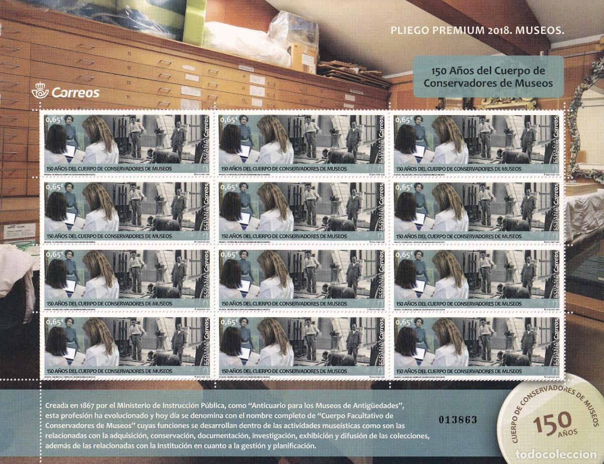 Sellos: CRS0998 Pliego PREMIUM n&ordm; 60. 150 a&ntilde;os conservadores de museos. A&ntilde;o 2018