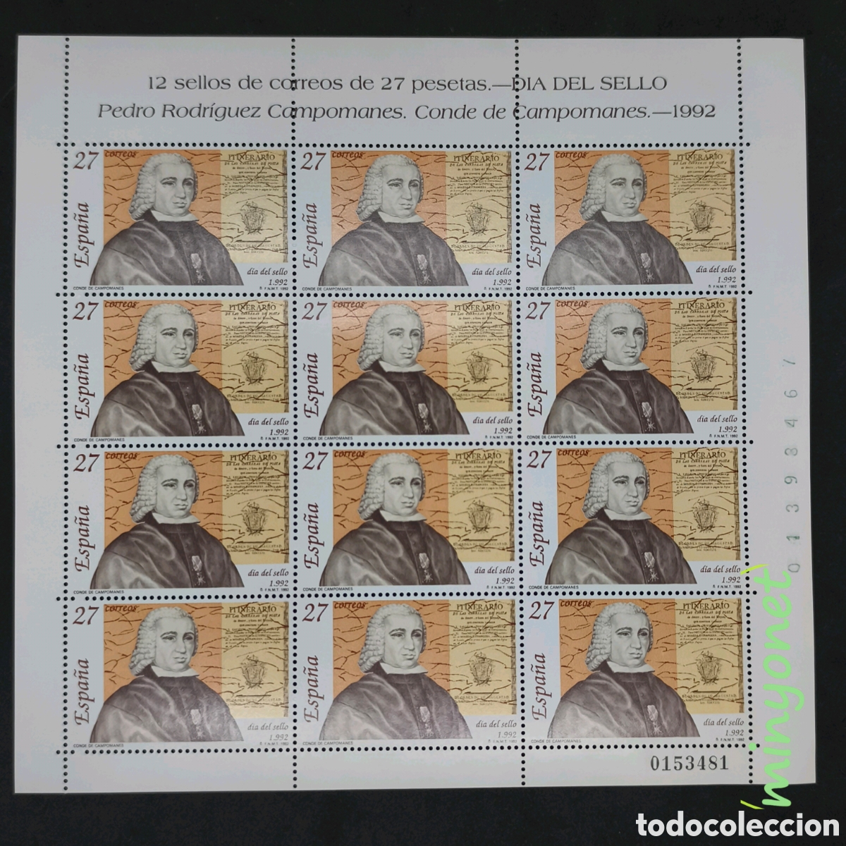 Sellos: Minipliego 39 de 1992 - D&iacute;a del sello