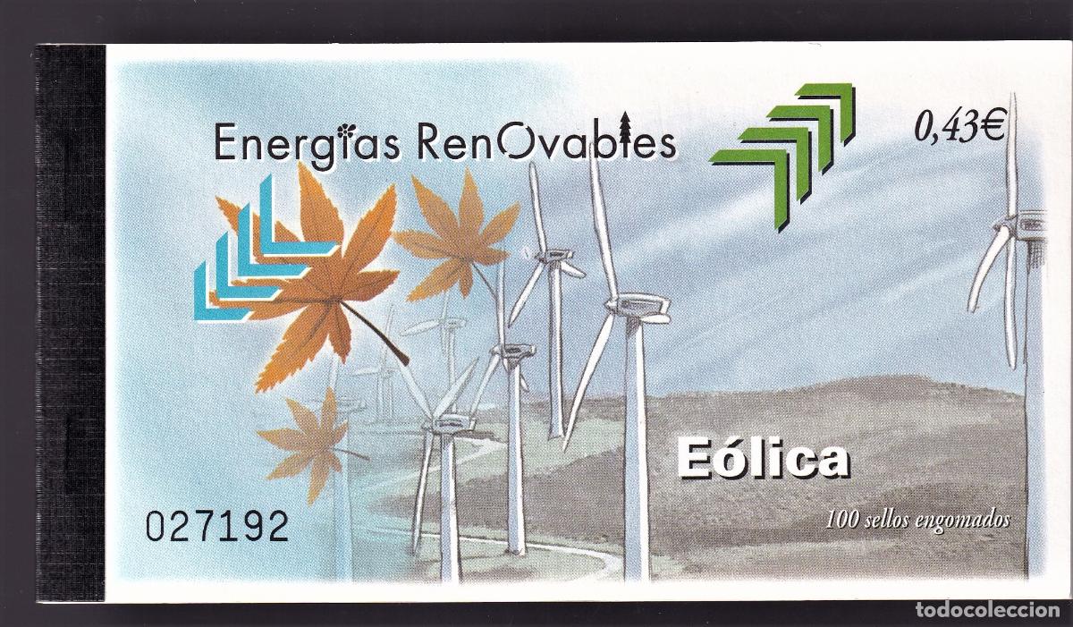 Selos: C34 Sellos Espa&ntilde;a, Carne de 100 sellos 2009 Energia eolica Valor de catalogo 130,00 euros a facial
