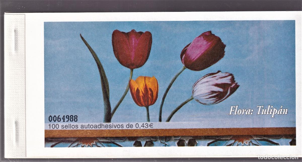 Selos: C22 Sellos Espa&ntilde;a, Carne de 100 sellos 2008 Tulipan Valor de catalogo 125,00 euros a facial