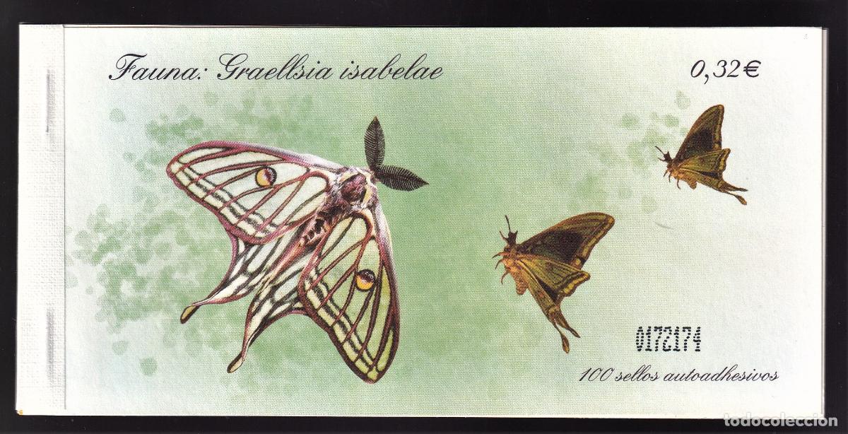 Selos: C27 Sellos Espa&ntilde;a, Carne de 100 sellos 2009 Graelisia isabelae Valor de catalogo 80,00 euros a facia