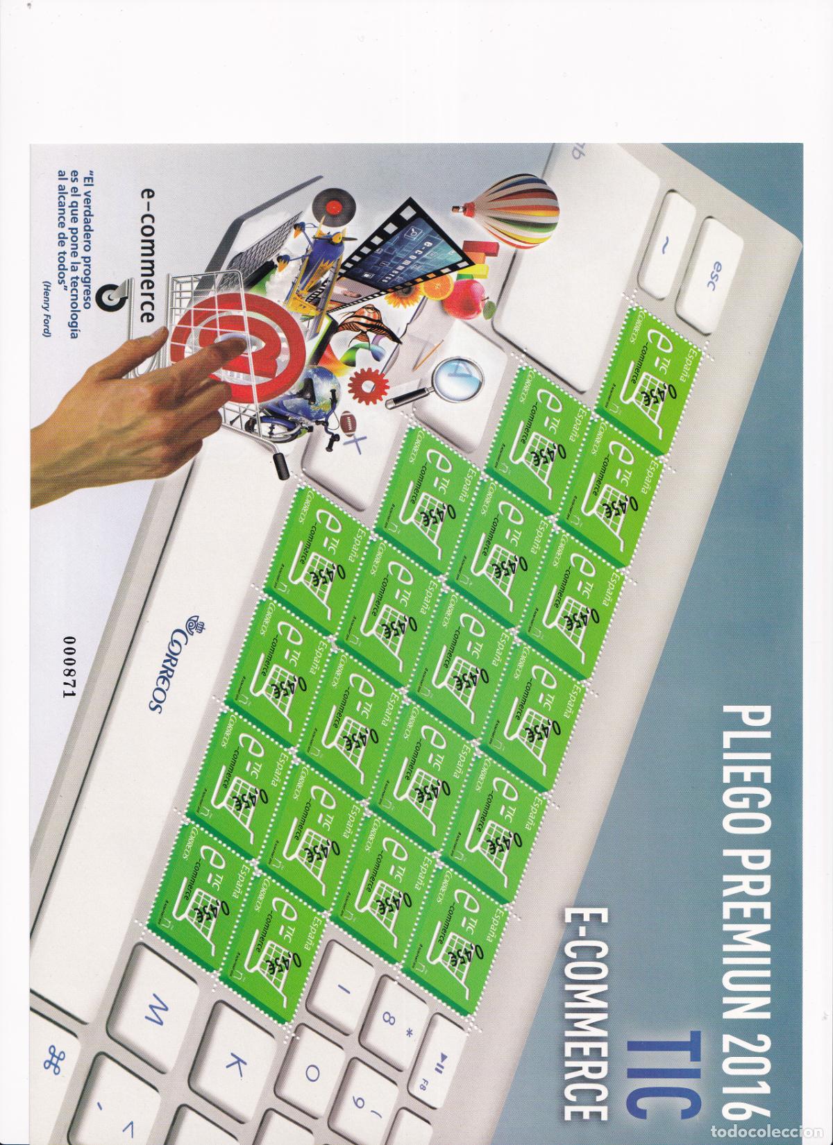 Briefmarken: PP37 Sellos Espa&ntilde;a bonito pliego premium a&ntilde;o 2016 Tic E-Commerce