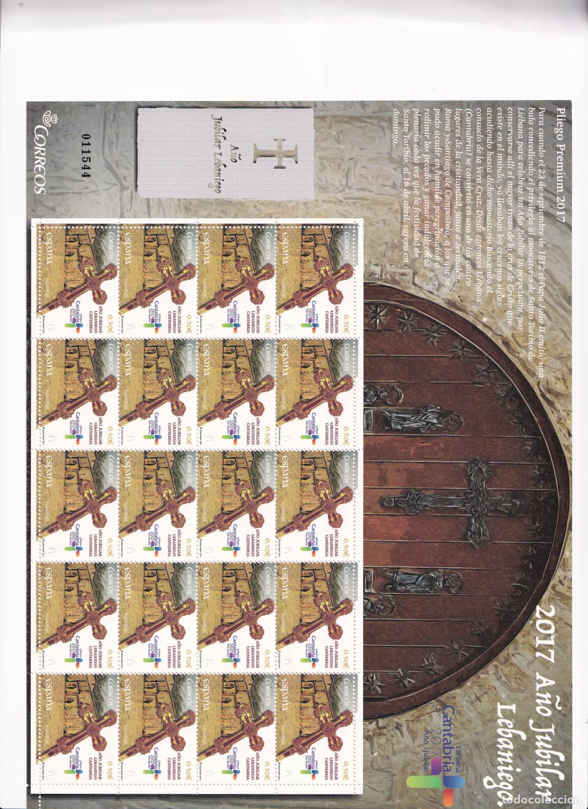 Briefmarken: PP49 Sellos Espa&ntilde;a bonito pliego premium a&ntilde;o 2017 A&ntilde;o jubilar Lebaniego