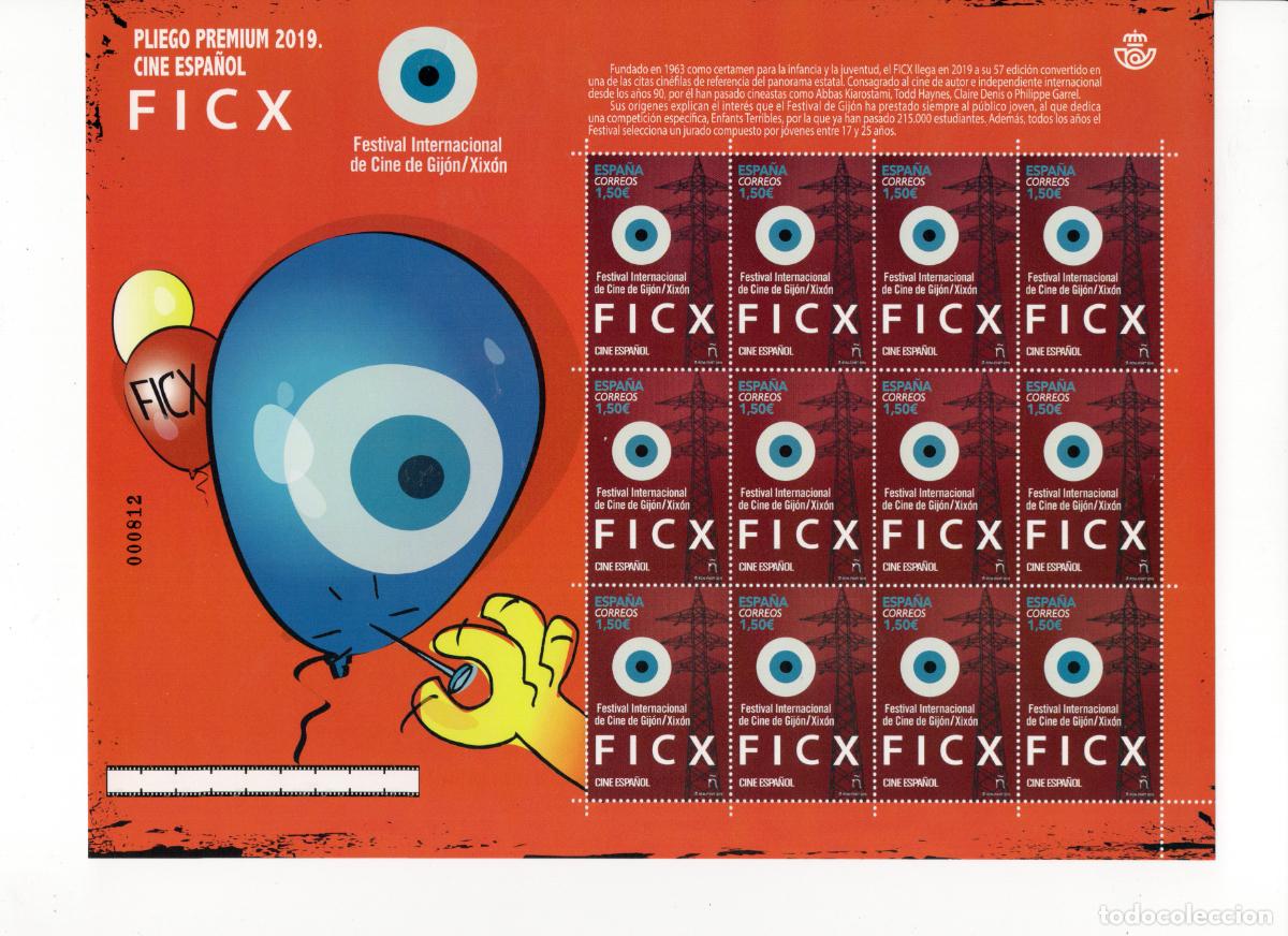 Briefmarken: PP84 Sellos Espa&ntilde;a bonito pliego premium a&ntilde;o 2019 Festival internacional cine de Gijon