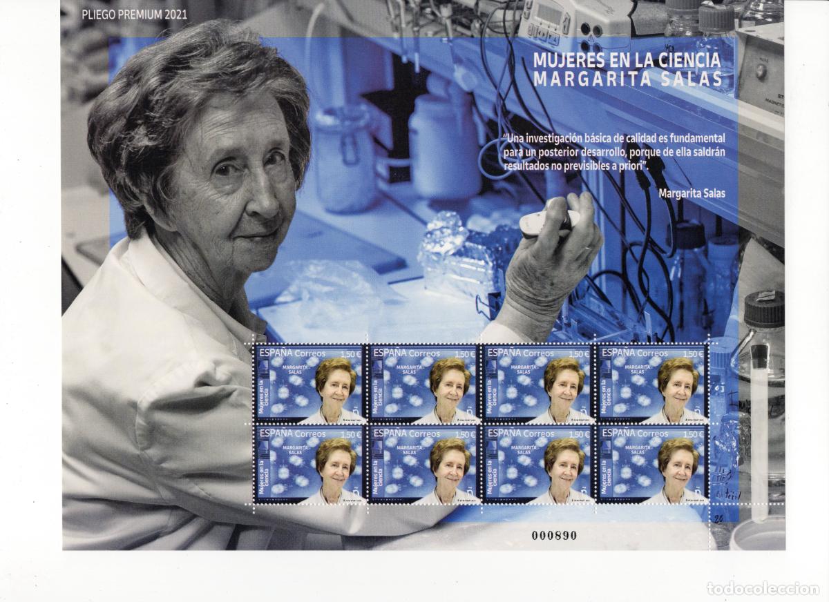 Briefmarken: PP109 Sellos Espa&ntilde;a bonito pliego premium a&ntilde;o 2021 Margarita Salas