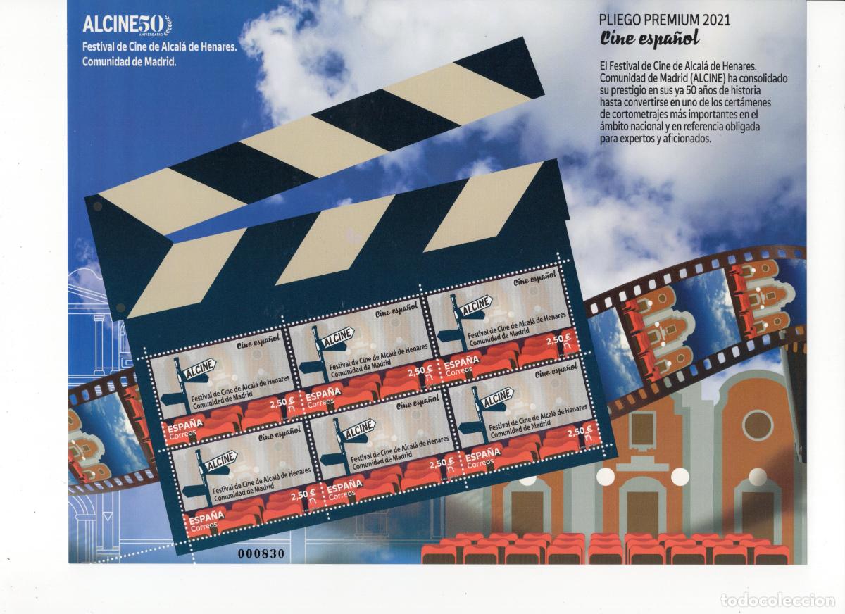 Briefmarken: PP114 Sellos Espa&ntilde;a bonito pliego premium a&ntilde;o 2021 Festival de cine de Alcala de Henares