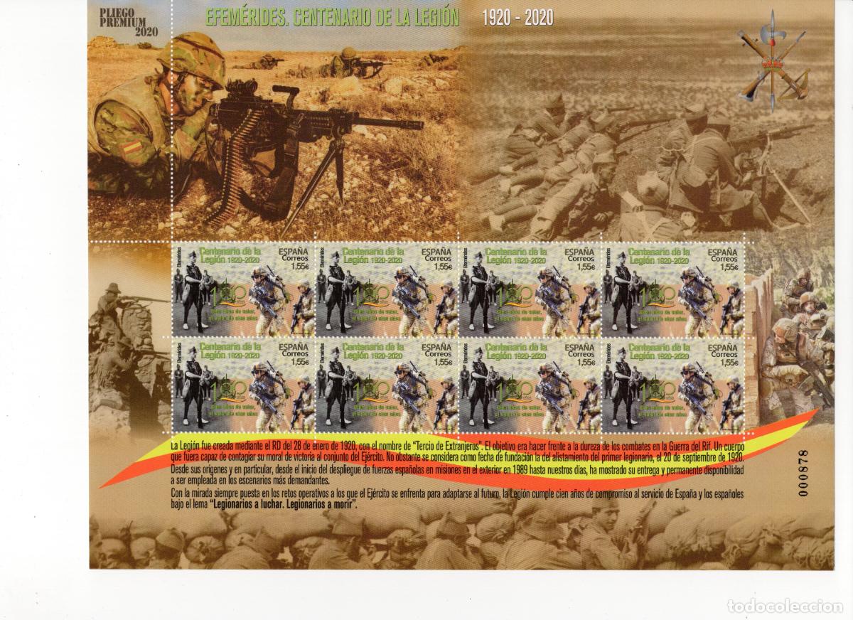Selos: PP97 Sellos Espa&ntilde;a bonito pliego premium a&ntilde;o 2020 Centenrio de la legion