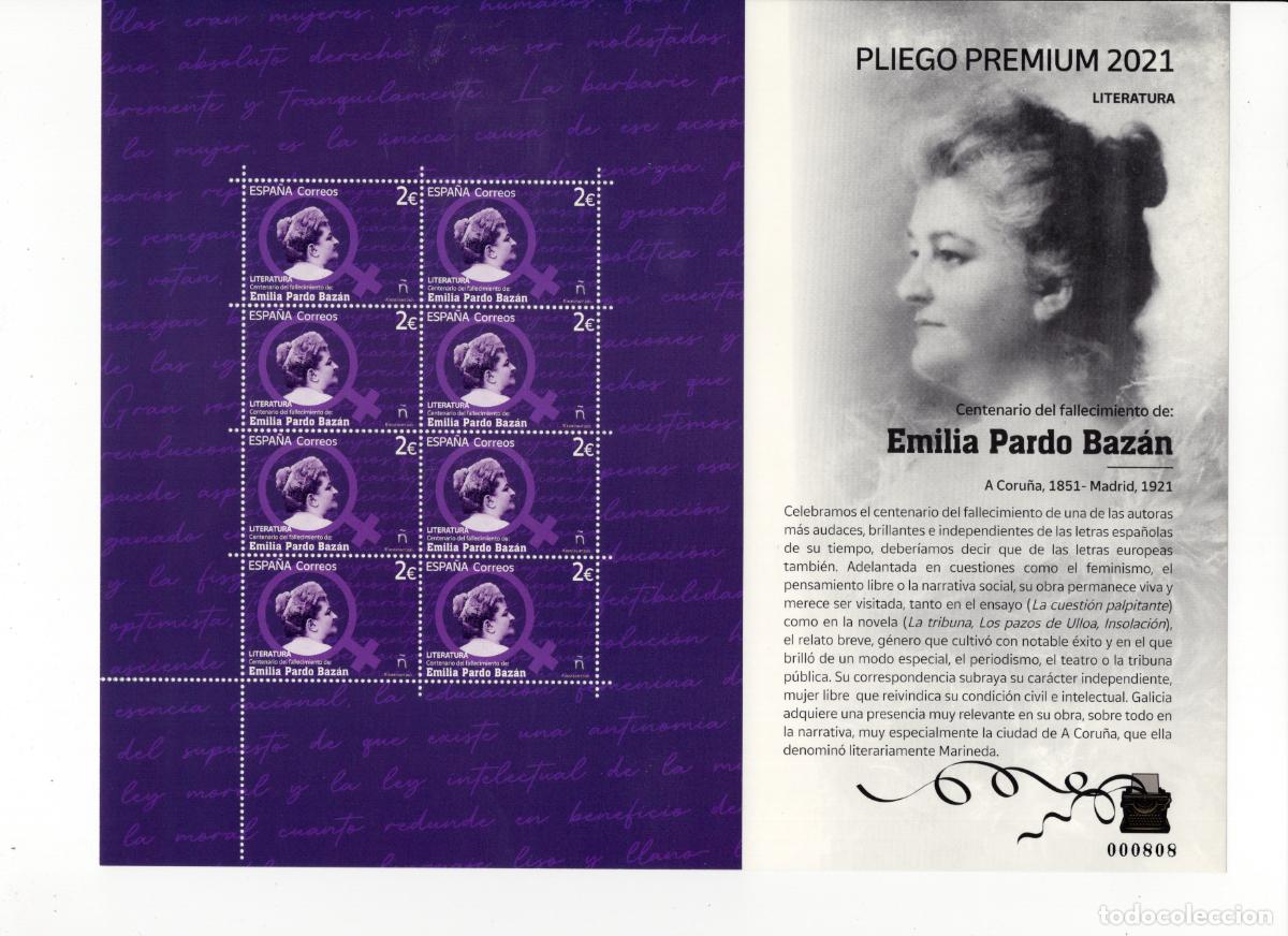 Selos: PP111 Sellos Espa&ntilde;a bonito pliego premium a&ntilde;o 2021 Emilia Pardo Bazan