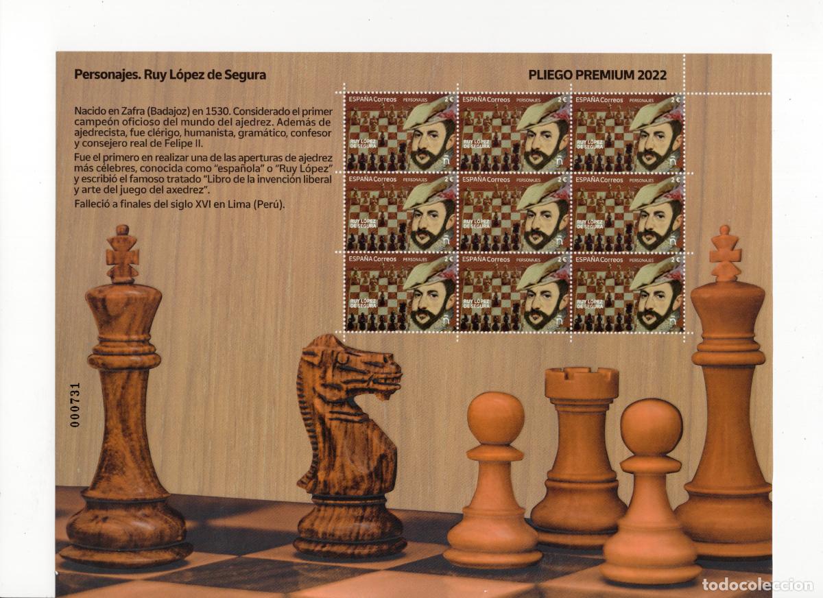 Briefmarken: PP126 Sellos Espa&ntilde;a bonito pliego premium a&ntilde;o 2022 Ruy Lope de Segura