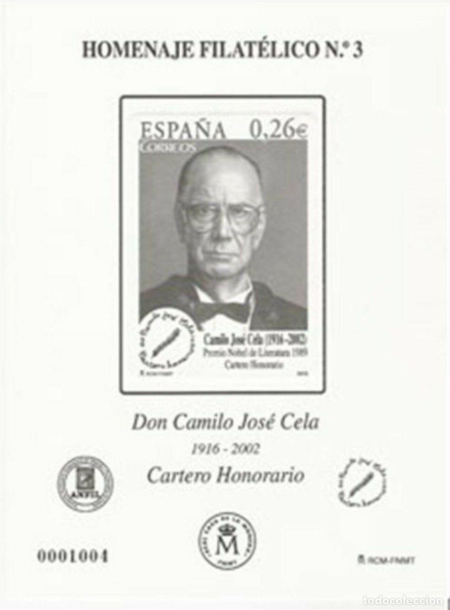Stamps: Sellos Espa&ntilde;a a&ntilde;o 2007 Homenaje Filatelico n 3 Don Camilo Jose Cela v.c. 75 &euro;