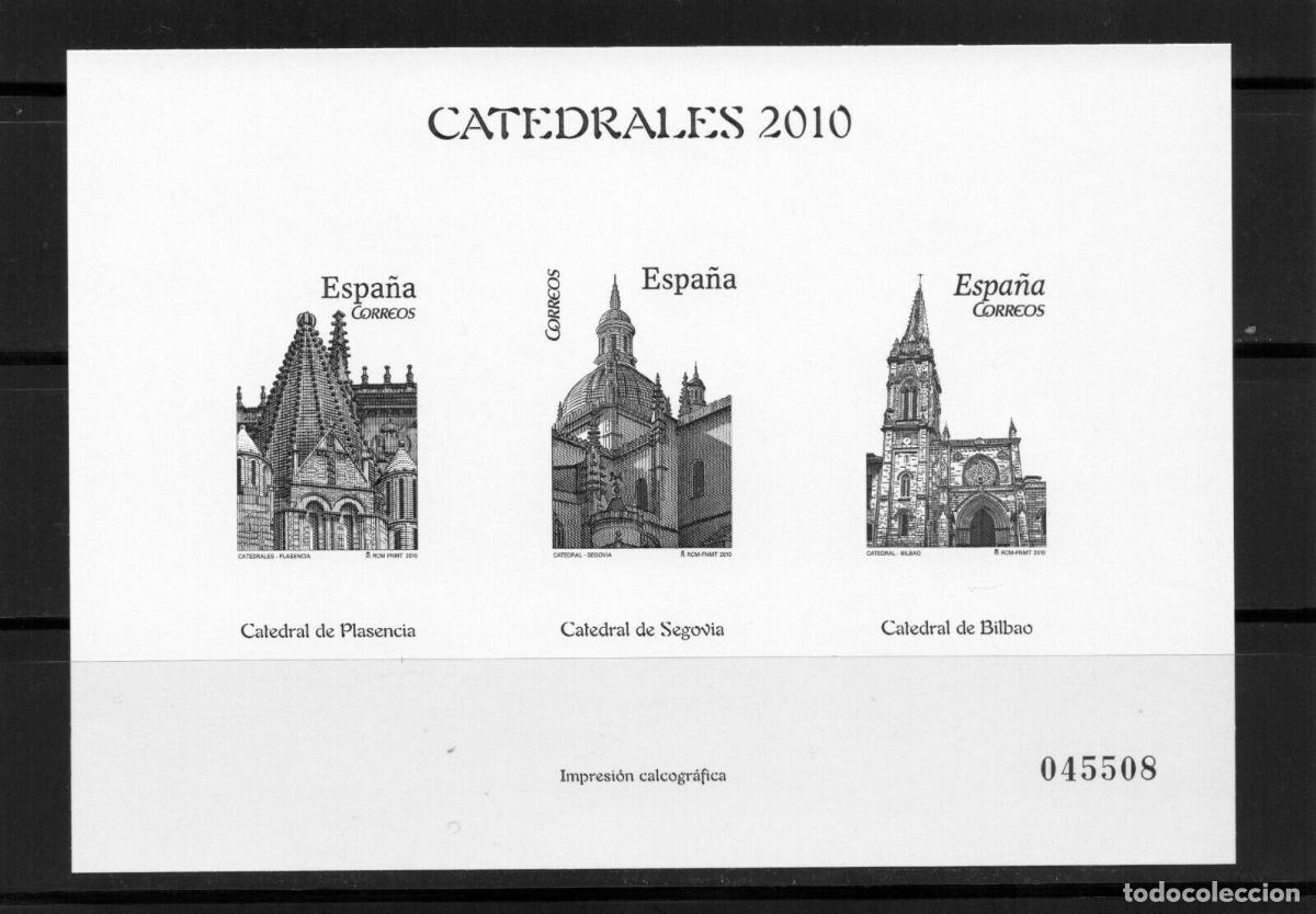 Stamps: Sellos Espa&ntilde;a a&ntilde;o 2010 prueba calcografica Catedrales