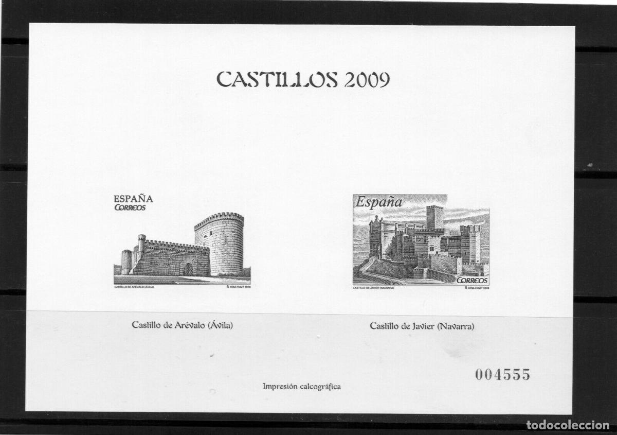 Stamps: Sellos Espa&ntilde;a a&ntilde;o 2009 prueba calcografica Castillos