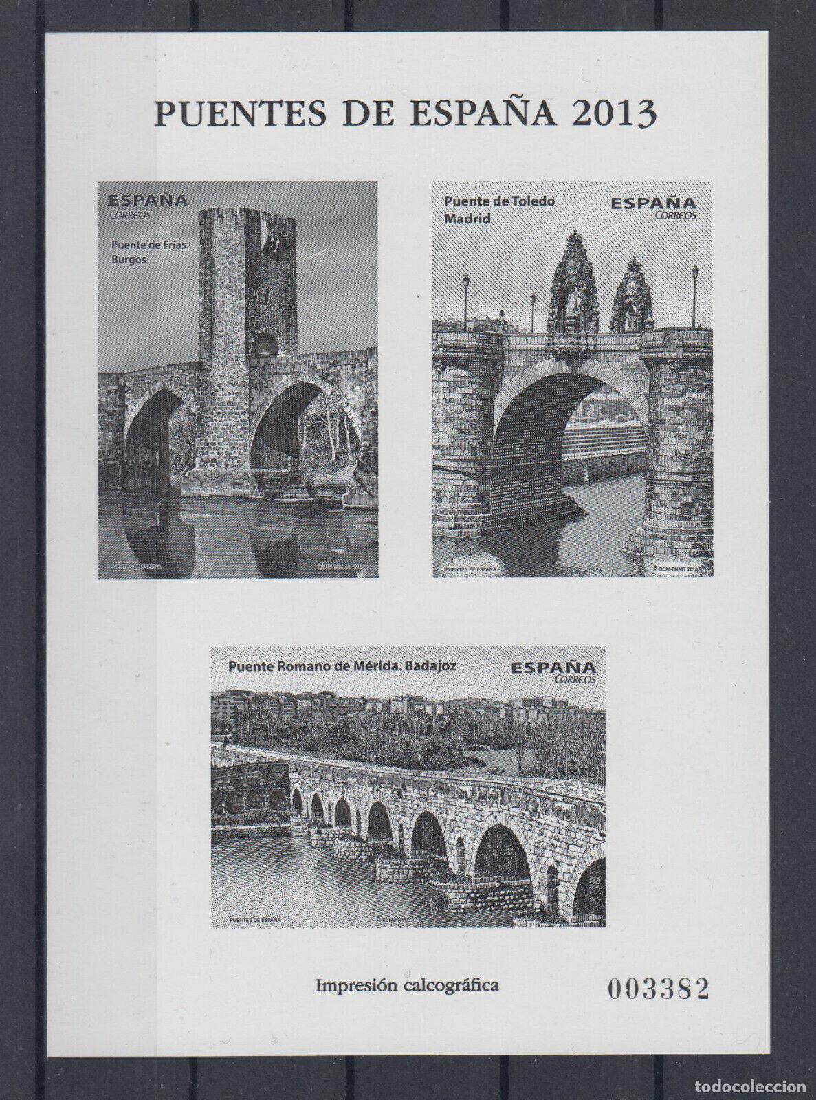 Stamps: Sellos Espa&ntilde;a a&ntilde;o 2013 prueba calcografica Puentes de Espa&ntilde;a