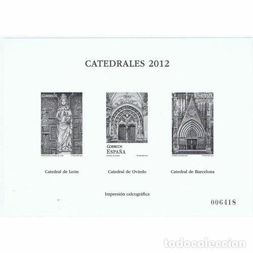 Briefmarken: Sellos Espa&ntilde;a a&ntilde;o 2012 prueba calcografica Catedrales