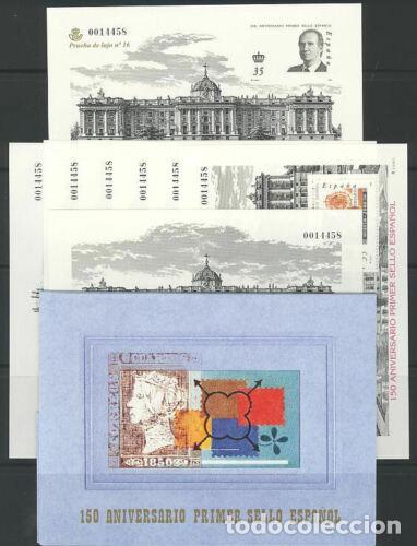 Briefmarken: Sellos Espa&ntilde;a a&ntilde;o 2000 150 aniversario primer sello espa&ntilde;ol PL y 7 hojitas con carpetilla