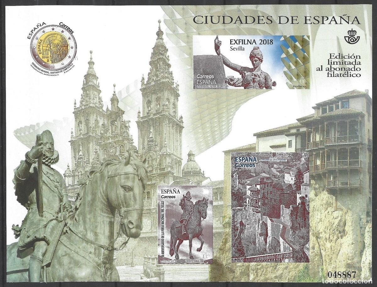 Stamps: ESPA&Ntilde;A - 2018 - EDICI&Oacute;N LIMITADA AL ABONDADO FILAT&Eacute;LICO - CIUDADES DE ESPA&Ntilde;A - SIN GOMA