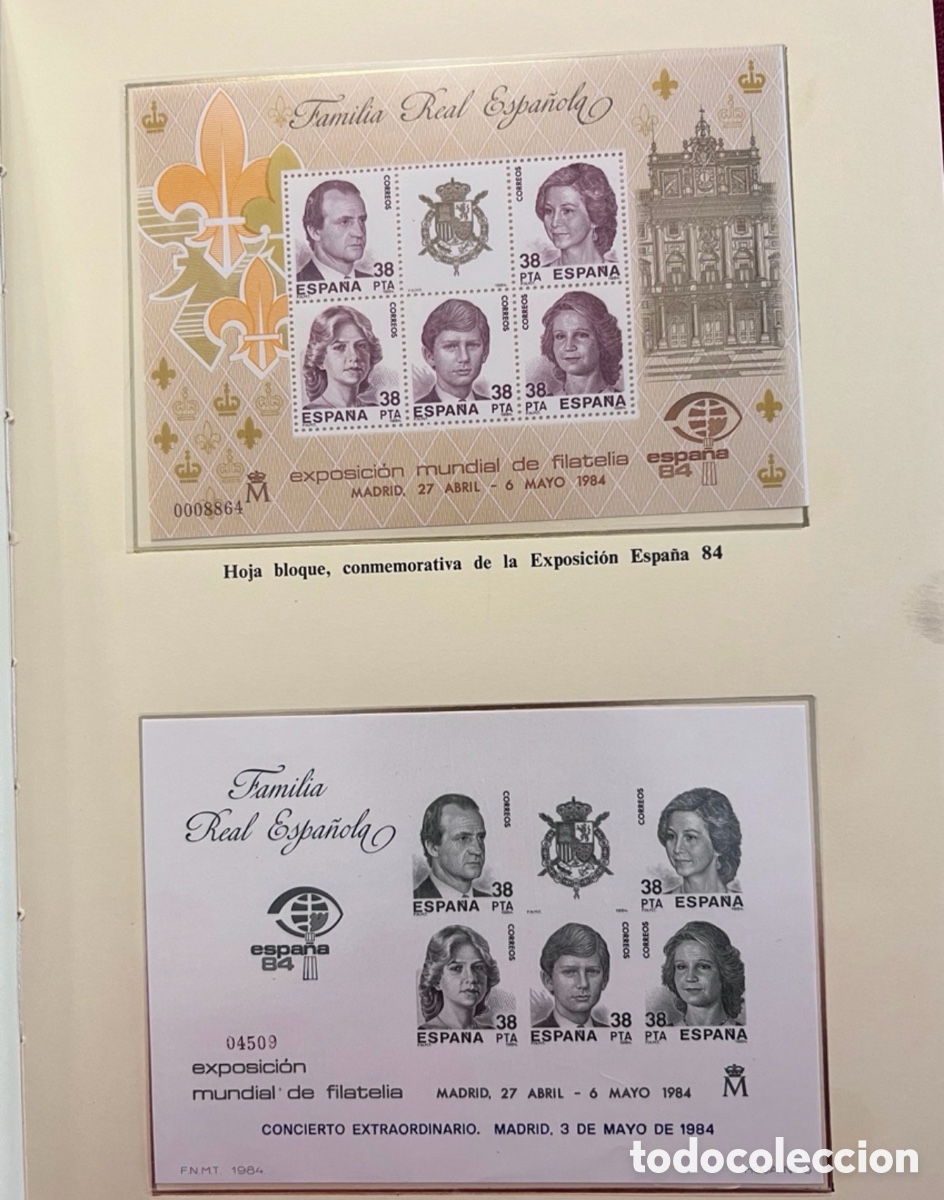 Briefmarken: Album Concierto extraordinario Madrid 1984 Pruebas Edifil PO 6A y PO 6B