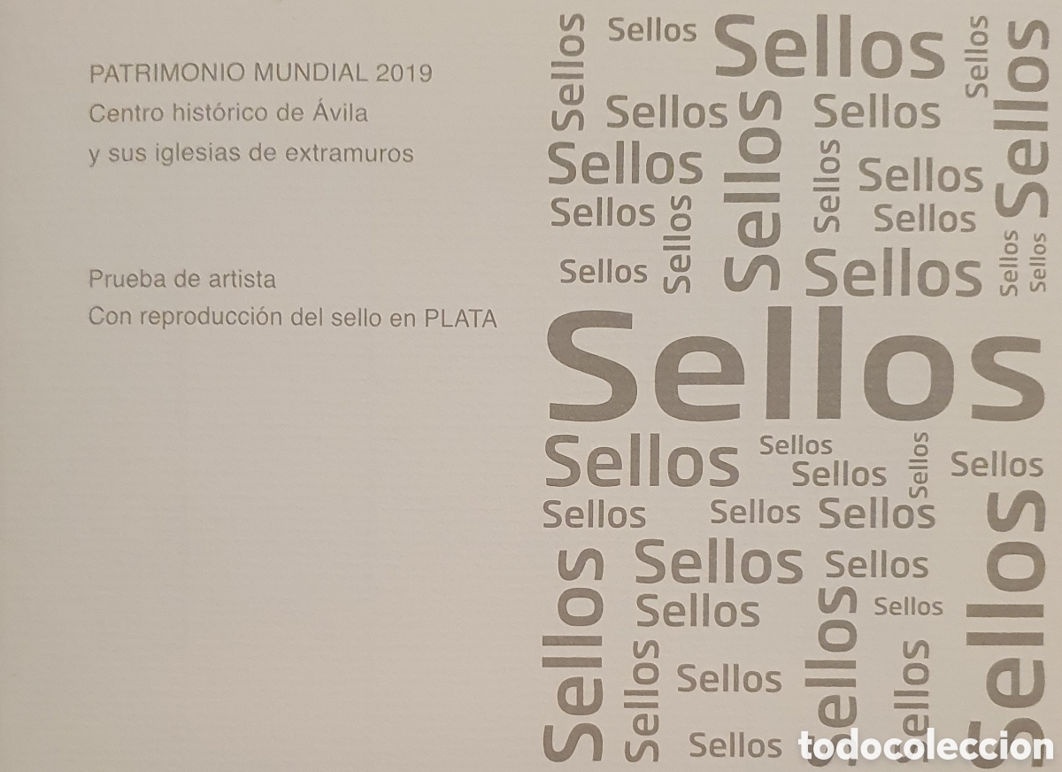 Briefmarken: &Aacute;vila. Sello en plata. Patrimonio de la Humanidad