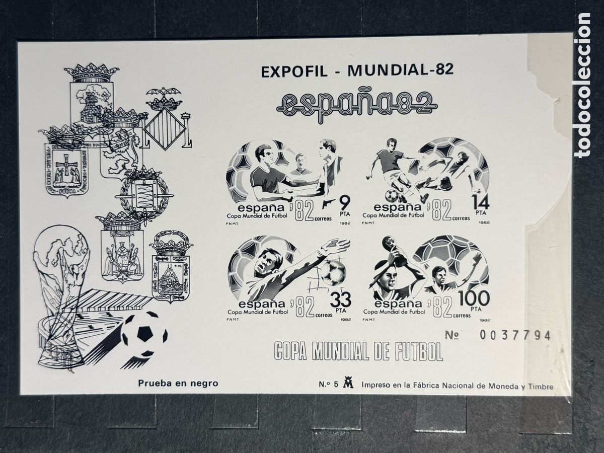 Sellos: Espa&ntilde;a. 1982. Juan Carlos I. Prueba oficial. Edifil 5. Nuevo sin goma.