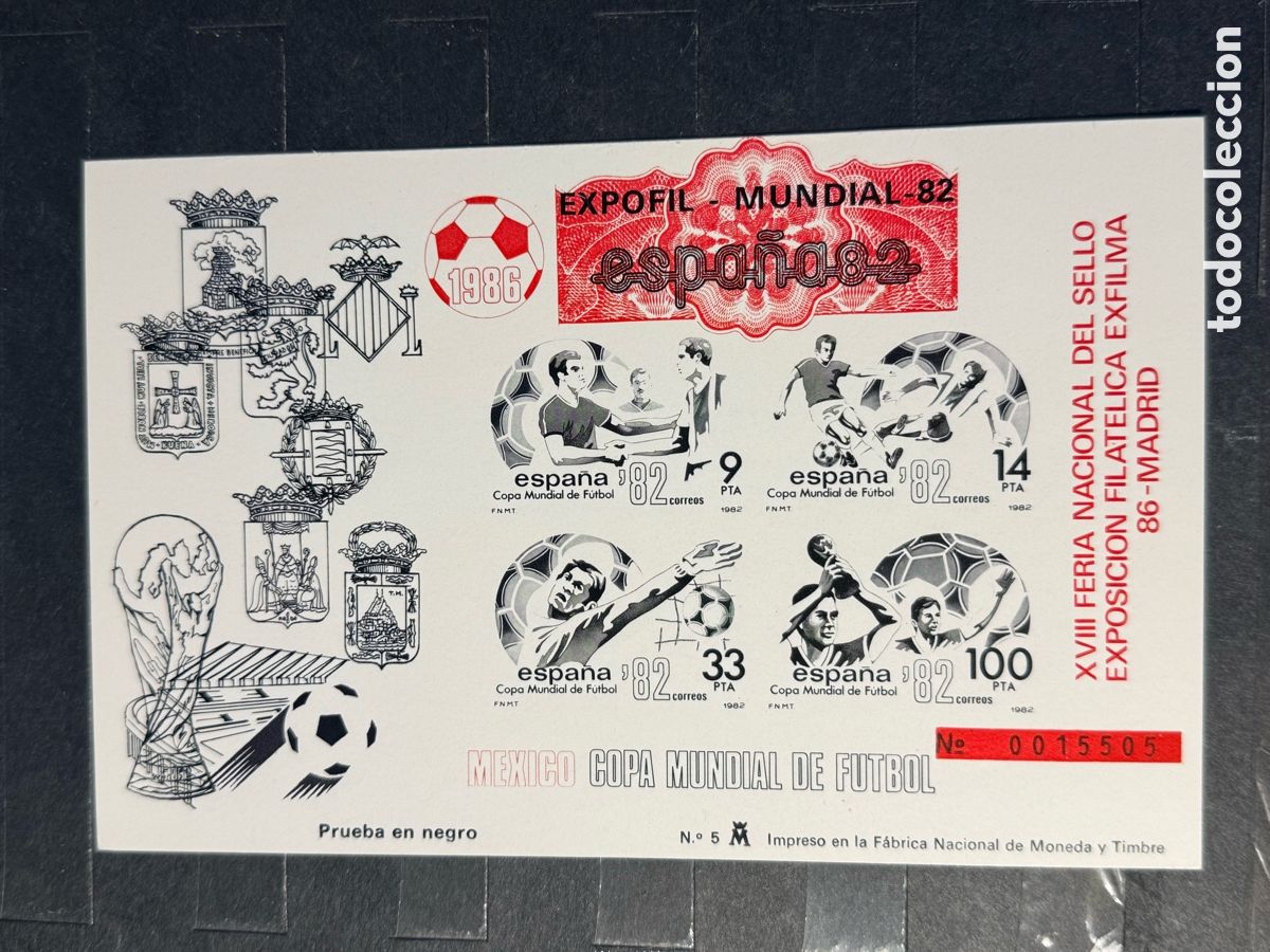 Sellos: Espa&ntilde;a. 1982. Juan Carlos I. Prueba oficial. Edifil 5a. Nuevo sin goma.