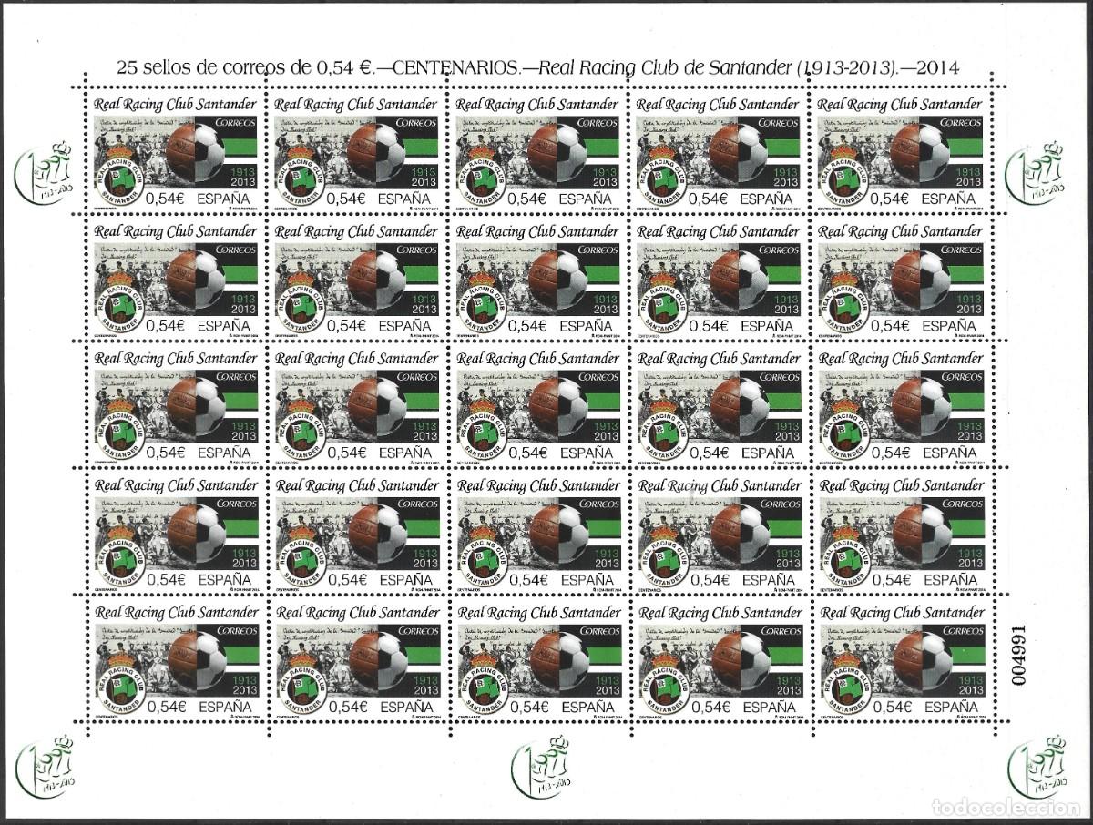 Stamps: ESPA&Ntilde;A - MINIIPLIEGO - CENTENARIO - 25 SELLOS REAL RACING CLUB DE SANTANDER- SIN USAR - MNH
