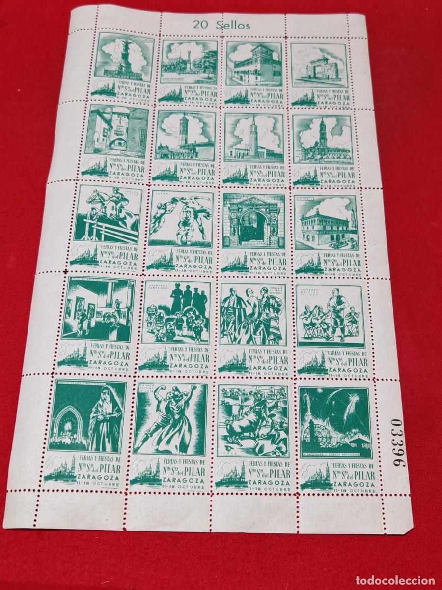 Sellos: lote 20 vi&ntilde;etas sellos fiestas del pilar Zaragoza.