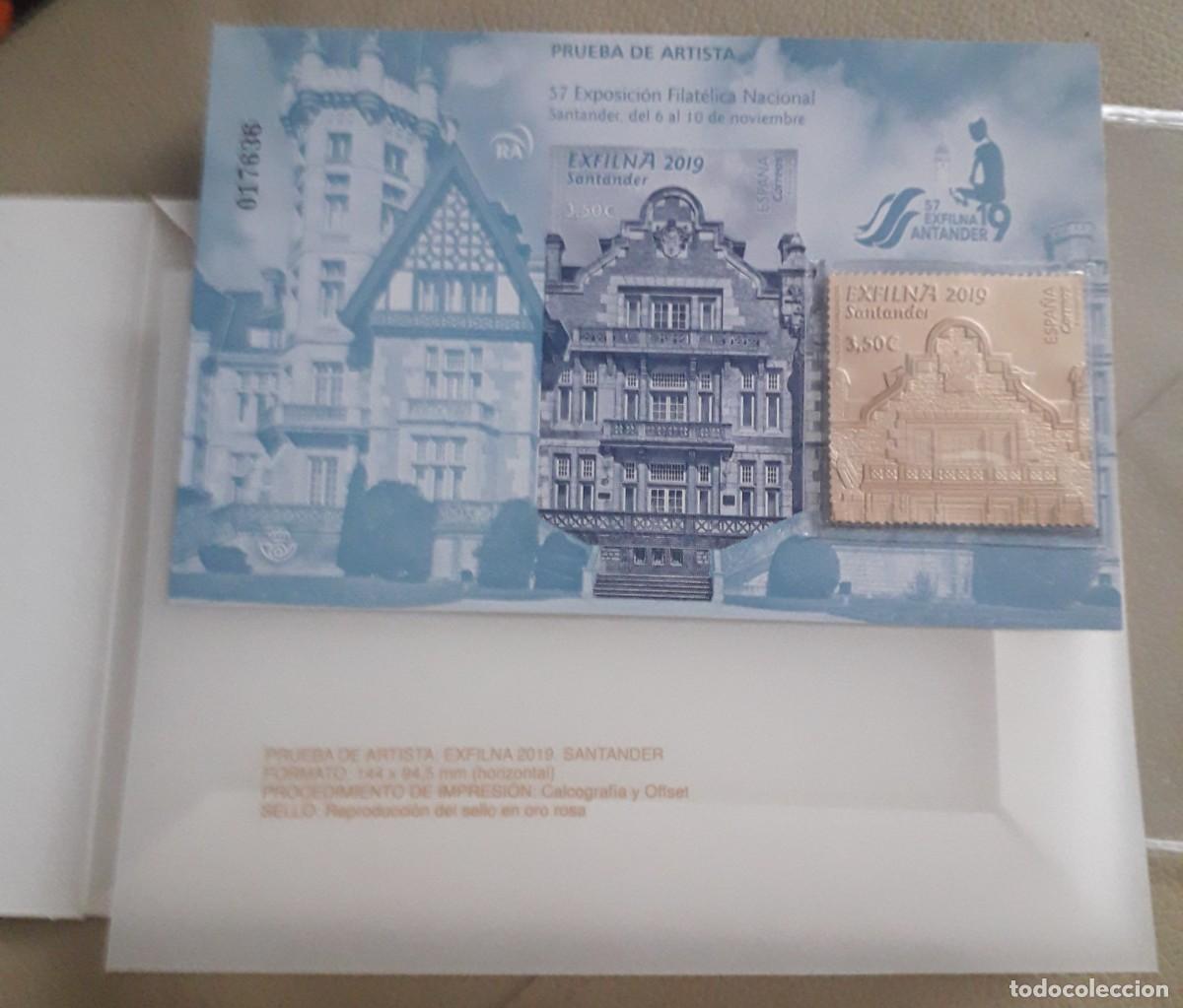 Sellos: Prueba artista EXFILNA 2019. Santander. Palacio de la Magdalena.