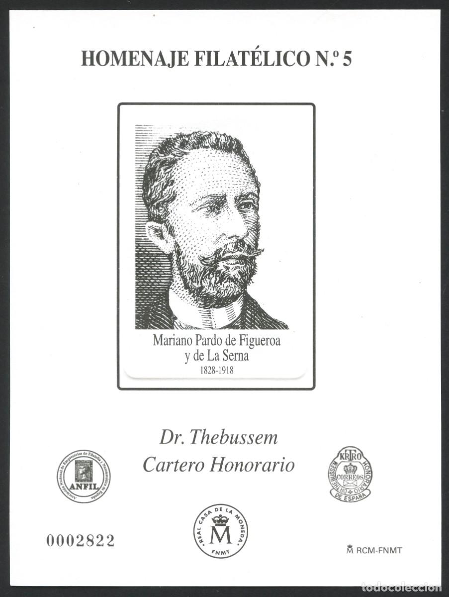 Briefmarken: ESPA&Ntilde;A, SELLO, HOMENAJE FILAT&Eacute;LICO, DR. THEBUSSEM, CARTERO HONORARIO, 2009