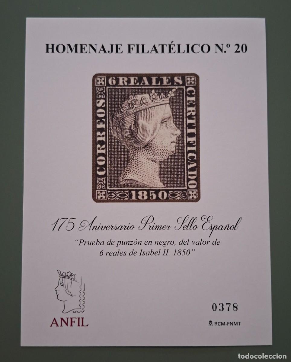 Sellos: ESPA&Ntilde;A 2025 - HOMENAJE FILAT&Eacute;LICO N&ordm; 20 - 175 ANIVERSARIO PRIMER SELLO ESPA&Ntilde;OL ..A3806
