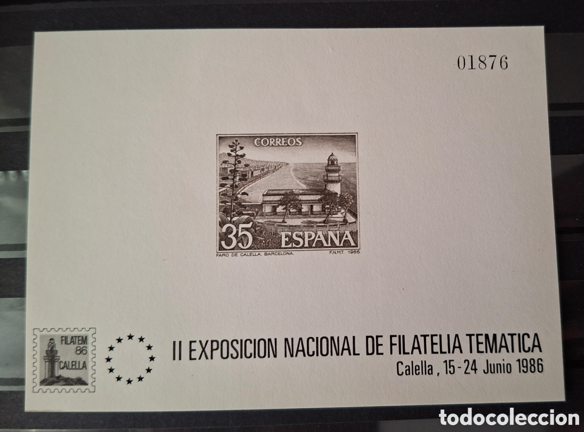 Briefmarken: Espa&ntilde;a Faro de Calella Prueba de Lujo Filatem86 Nueva**