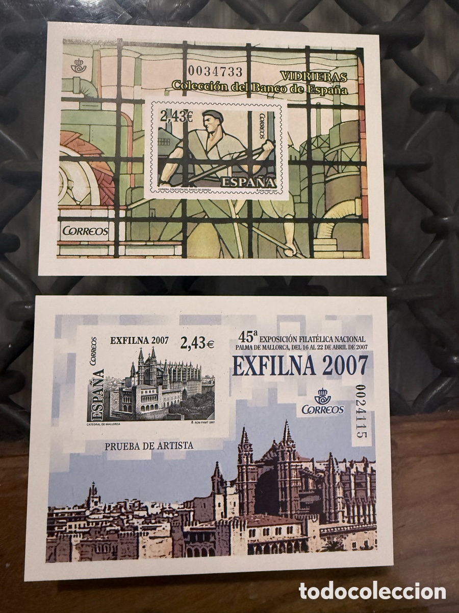 Sellos: Pruebas Lujo Sellos Espa&ntilde;a 2007 Edifil 94 y 95