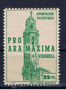 Sellos: VENDRELL PRO ARA MAXIMA  25 CTS NUEVO** - Foto 1