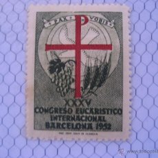 Sellos: XXXV CONGRESO EUCARISTICO INTERNACIONAL BARCELONA 1952. TONO VERDE